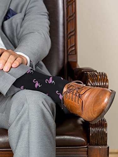 Kony Men's Funny Patterned Socks - Cotton Fun And Cool Casual Dress Crew Socks 4 Pack (Shoe Size 9-12) (Marine Animal) #TOP5