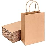 ❤ Bolsas de papel extra gruesas: Bolsas de papel con asas está hecho de papel Kraft 130GSM fuerte y resistente a los arañazos. hacer que estas bolsas de regalo marrones tengan una mejor capacidad de carga que las bolsas de regalo de una sola capa ordinarias.