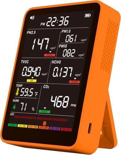 MORPTRA Indoor Air Quality Monitor with AQI Alarms