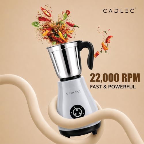 Image of Cadlec BlendCraft 4 Jar 750 Watt Mixer Grinder | High-Power Juicer, Blender & Mixer | Durable ABS Body | Multi-Function for Juicing & Blending | 2-Year Warranty, Grey & Black