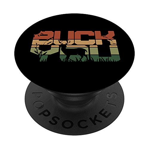 Vintage Caza Divertido Ciervo Buck Doe Hunter Caza Amante Juego de palabras PopSockets PopGrip Intercambiable