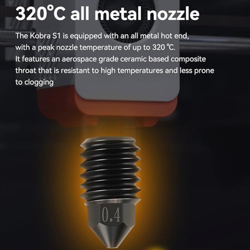Upgrade Keramik Hotend für Anycubic Kobra S1, 0.4MM gehärteter Stahl Düse Heißes Ende Druckkopf Extruder Heizblock Heizstab Thermistor Kit für Kobra S1, Kobra S1 Combo