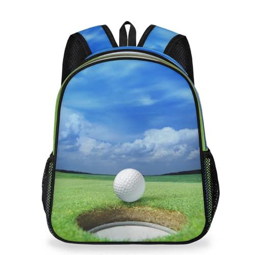 WowPrint Zaini per bambini con palla da golf per scuola materna, zaino da golf, zaino da viaggio, zaino casual per bambini, ragazzi e ragazze, Colore, 34 cm