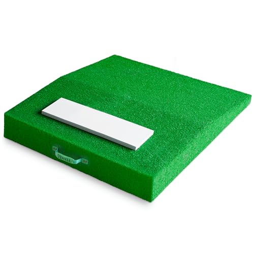 ZivPlay Portable Pitching Mound for Baseball Pitchers Mound with Pitching Rubber and Anti-Fade Synthetic Turf for Youth and Adult Pitchers 30 in Length 4 in Height