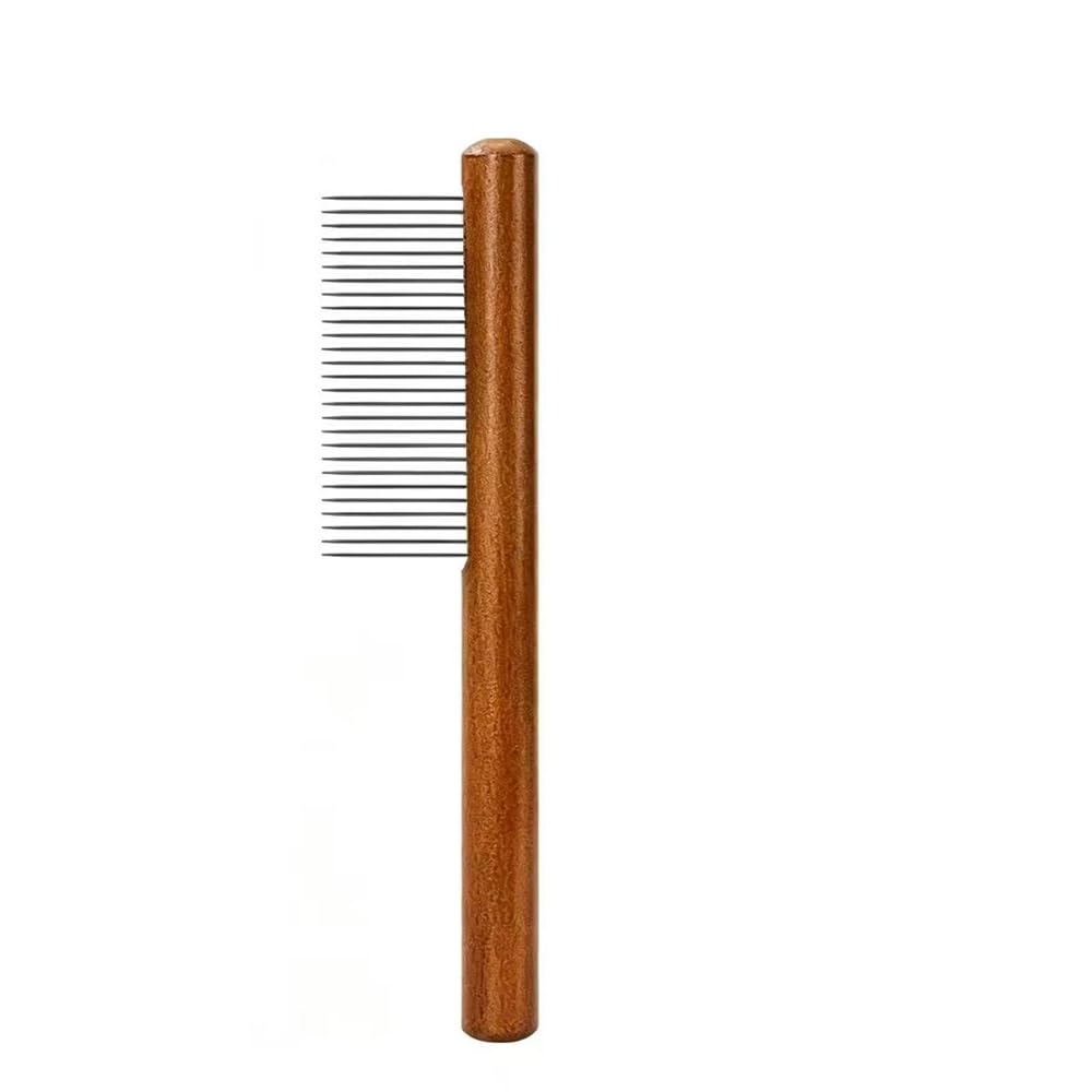 Peine para Mascotas con Mango de Madera | Fácil de peinar, hecho de material duro y práctico(Wide-toothed comb)