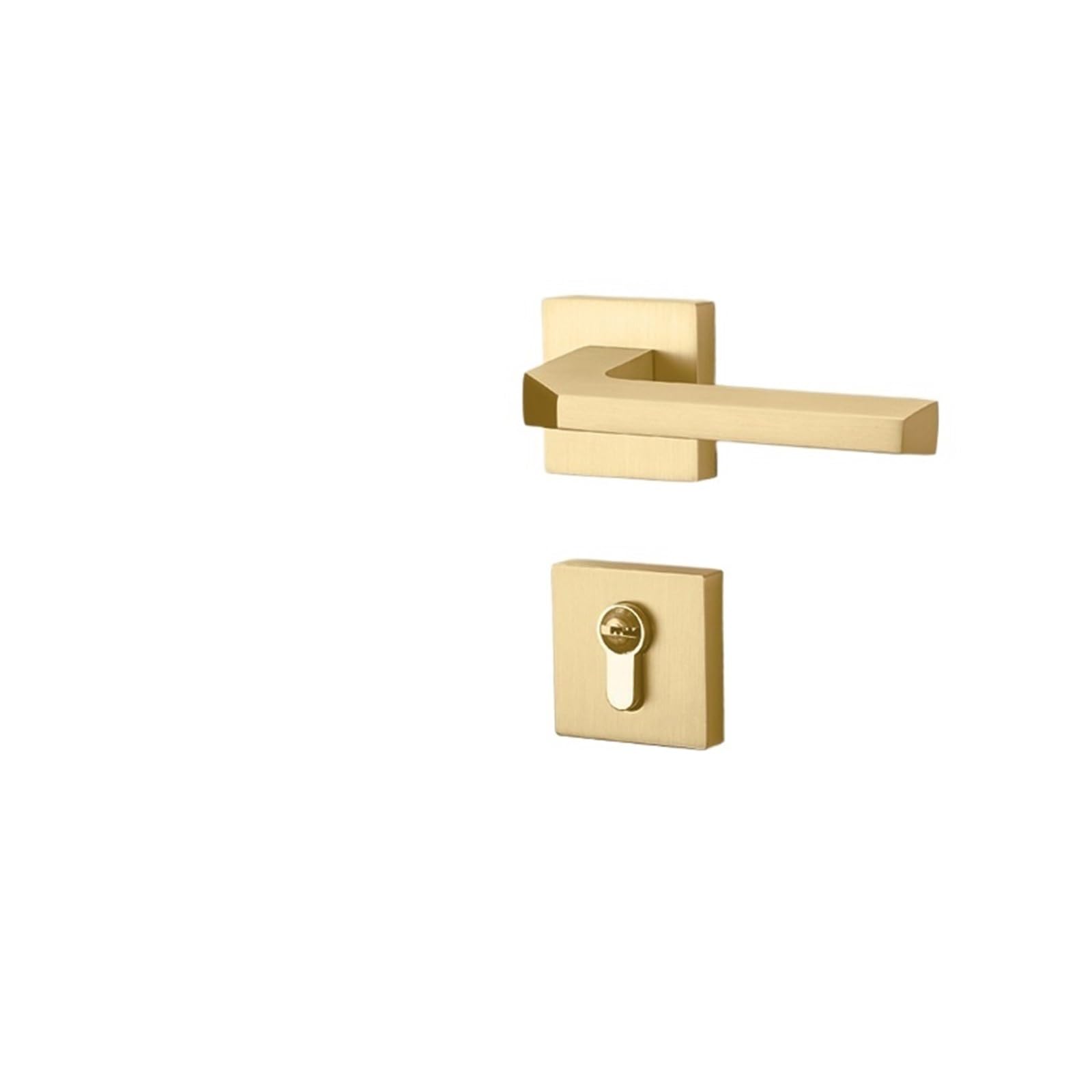 Vqdgpkpvv 5V Brushed Door Lock Indoor Home Silent Wooden Bedroom Handle Split(G Matte Gold Mute 35-50Mm)