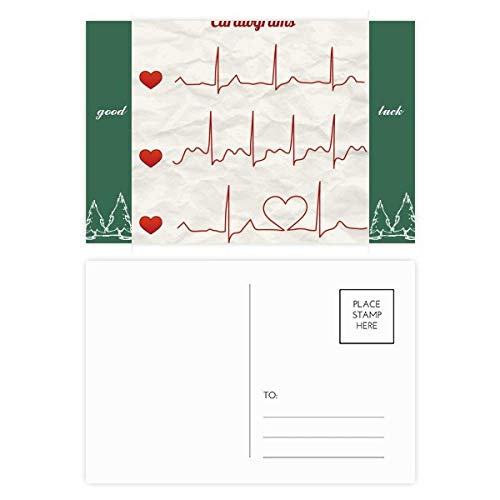 Carte postale électrocardiogramme cœur : le lot de 20 cartes à offrir aux étudiants en médecine