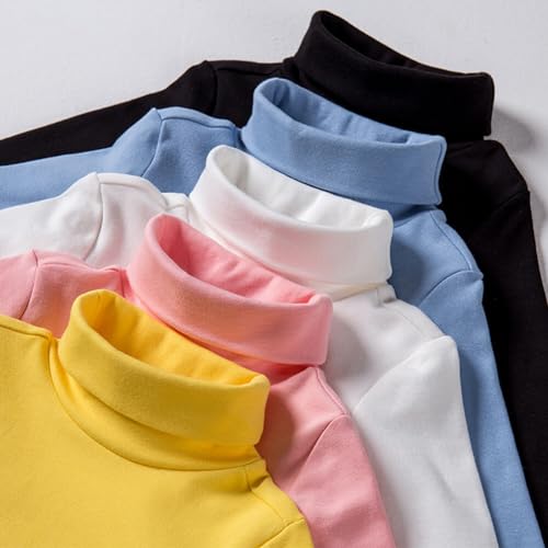 Toddler Baby Girl Boys Basic Solid Color Turtleneck T-Shirt Kid Cotton Long Sleeve Pullover Blouse Top2