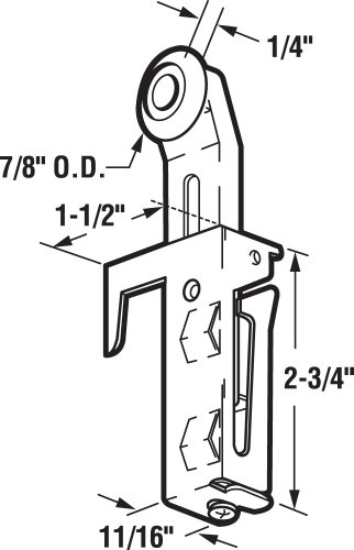 Conjunto de rodillos para puertas de clóset Prime-Line N 6548 de 7/8 pulgadas, Acme (par) miniatura 2