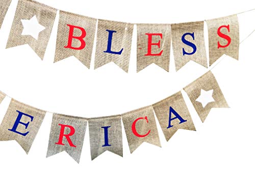God Bless America Patriotic Banner - 4Th Of July Party Decoration - Memorial Day Fourth Of July Banner - Military Bunting Veterans Day Garland By Jolly Jon #TOP2