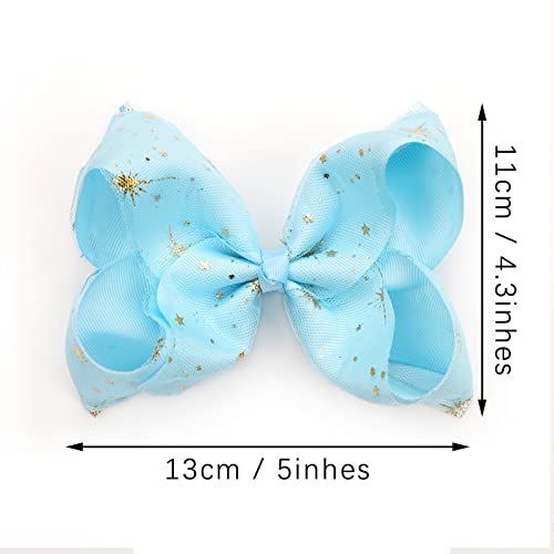 Zoonai 5 Inch Chiffon Hair Bows Alligator Clips Hair Accessories Little Teen Toddler Girls Kids Teens Toddlers Hairpin Headwear - Set Of 2 (Purple) #TOP2