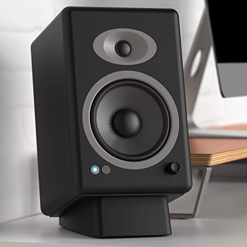 Humancentric Desktop Speaker Stands Wedge, Desk Speaker Stands For Medium Speakers, Anti Vibration Silicone Angle Wedge Speaker Riser For Computer, Bookshelf, And Studio Speaker Stand, Black, Medium #TOP5