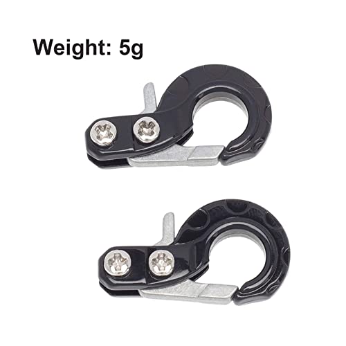 Image of RC Crawler Winch Hooks, Metal Trailer Tow Hook for 1 /10 RC Car Axial SCX10 Tamiya CC01 RC4WD D90 D110 TF2 Traxxas TRX4 Accessories (Black)
