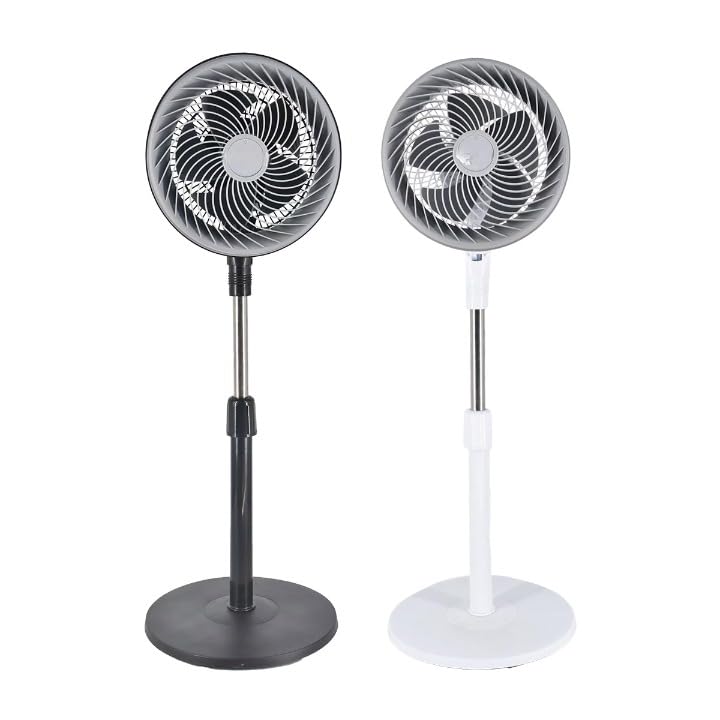 UBOON Ventilador de Pie Ajustable, 25,4 cm, 70W, 3 Velocidades, Base Reforzada, Negro