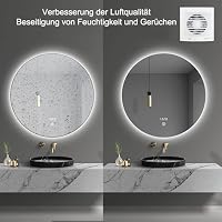 EINTTAX Badlüfter 100mm Abluftventilator Küche, 120m³/h IPX2 Wasserdicht Badlüfter mit Rückstauklappe,für Bad Küche Schlafzimmer Garage (Lilie weiß) – Ansicht 4