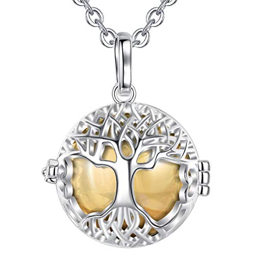 AEONSLOVE Angel Caller Balls Llamadores De Angeles Maternity Celtic Tree of Life Pendant Necklaces with Meanings Mexican Bola Bells Angel Caller Chime