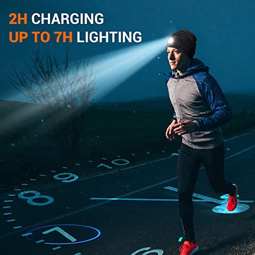 Eastpin Valentines Gift Beanie Hat With Light: Rechargeable Led Flashlight Winter Hats Valentines Day Gifts For Him Her Husband Kids Black #TOP5