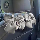 Linsdala 2 PCS Bow Pearl Car Seat Headrest Hook – Cute Purse Hook for Car,...