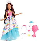 barbie princesa 43 cm Edad: 3+ Barbie Dreamtopia, muñeca Gran Princesa Morena, juguete +3 años (Mattel FXC81) , color/modelo surtido