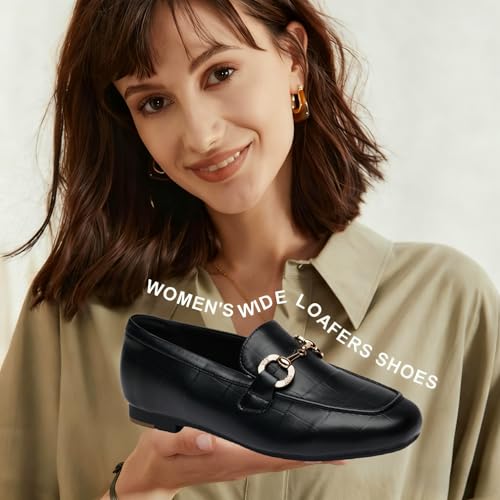Image of DeYashopin Womens Loafers Shoes Fashion Low Heel Slip on Shoes Comfortable Driving Flats