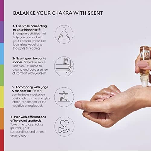 7 Chakra Essential Oil Blend Roll-On Set by Aromafume | 7 x 6ml | 1 x Sahasrara, Ajna, Vishuddha, Anahata, Manipura, Swadhisthana, Muladhara | Yoga, Meditation, Chakra Healing & Alignment