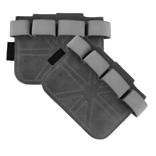 DewGulf - Grip de piel para culturismo, fitness, crossfit, levantamiento de pesas, correas de elevación para hombre y mujer, color gris