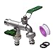 Produktbild Universal Doppel Auslaufhahn für den Garten,1/2 Zoll Wasserhahn Garten aus Messing,Doppel-Wasserhahn mit 1/2" Einlass und 3/4" Auslass,rost-und frostbeständiger