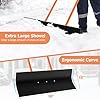 Goplus 30 in Snow Shovel for Driveway with Wheels, Snow Plow Shovel Rolling w/Ergonomic Adjustable Height for Snow Removal Clear, Snow Pusher for Garden Pavement