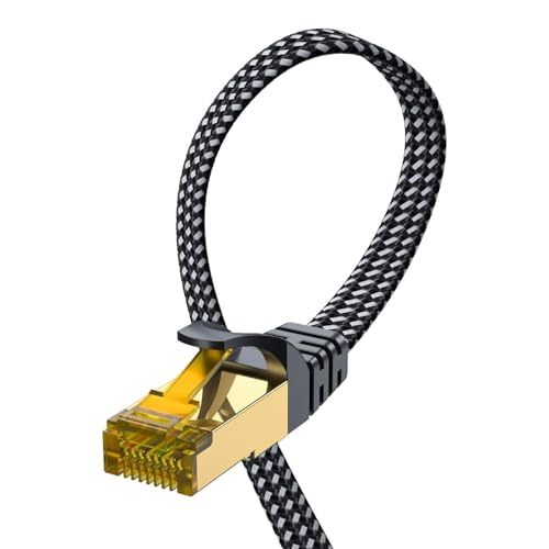 ARISKEEN Cavo Cat 8 LAN, 1 m, ad alta velocità (40 Gbps 2000 MHz/s), cavo di rete Gigabit Ethernet, Rj45 S/FTP, schermato Internet Patch per router, modem laptop