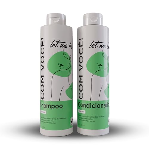 Let Me Be - Kit Com Você Aloe Vera y Colágeno Champú y Acondicionador, Cuidado Diario, Fortalecimiento del cabello, Controla el Encrespamiento, Ayuda al crecimiento del cabello (2x1L)