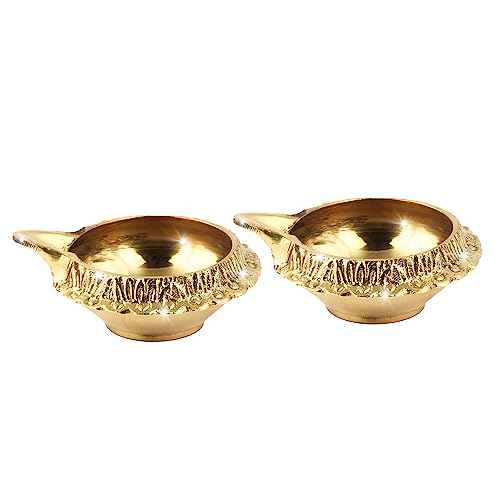 Shubhkart Kuber Deep (Size: 0) 52Gms Brass Diya for Puja | Heavy Base Aarti Diya | Brass Deepak for Pooja Diwali Gift Item, Temple Decor, Home Mandir (5.2cm Length) - Pack of 2 (B0C9J6911P) Amazon Price History, Amazon Price Tracker