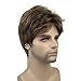 Lydell Men Wig Natural Short Straight Hair Synthetic Full Wigs (12TT26 Light Brown with Highlights)