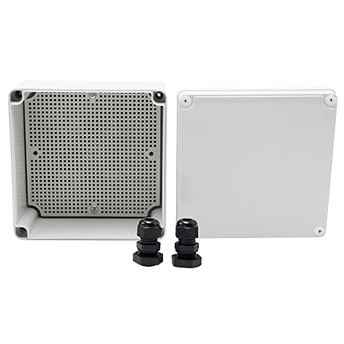 Makerele Waterproof Electronic Diy Projects Cable Enclosure Outdoor 6.89”6.89”3.94” (175175100Mm) Outside Abs Plastic Electrical Box With 2 Npt 3/8” Glands #TOP3