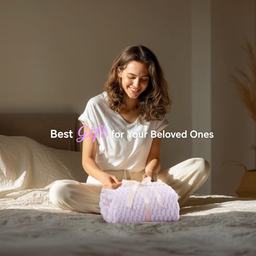 Image of BEDELITE Lavender Throw Blanket for Couch, Soft Cozy Gifts for Women, 50*60