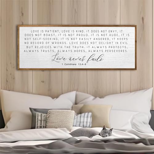 TQianJiang Christian Wall Art 1 Corinthians 13:4-8 Bible Verse Wall