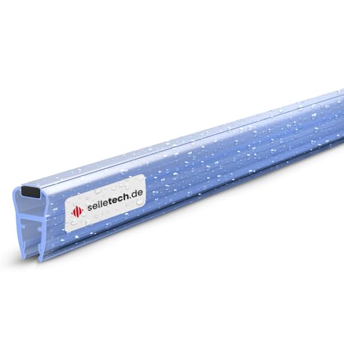 Seiletech.de Magnetdichtung UM03 – 2 m – Dichtung für 4mm 5mm 6mm Glastür – Transparent – Wasserabweisprofil – Duschabdichtung – Duschwand – mit Gummilippe – Schwallschutz – Duschdichtung