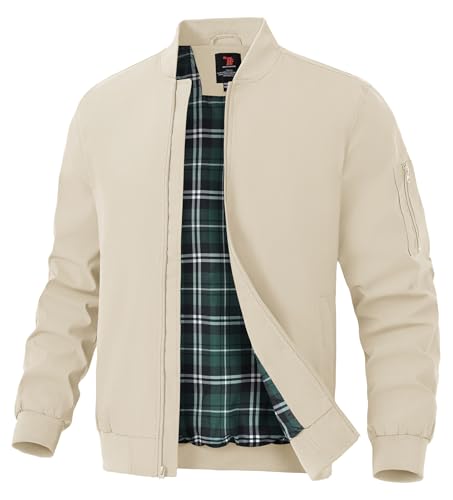 TBMPOY Men's Bomber Jackets Lightweight Light Windbreaker Casual Business Dress Stylish Fall Spring Golf Work