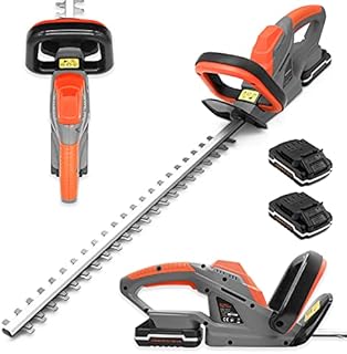 Terratek 20V Cordless Hedge Trimmer, 51cm (510mm) Cutting Length, Easy Cut Pro Lightweight Garden Handheld Cutter, Charger and Safety Blade Guard