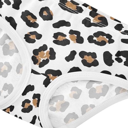 Black Brown Leopard Spots White Little Girl Panties Toddler Underwear Floral Cotton Funny Briefs Undies Kids 2t4