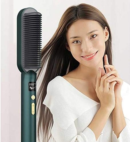 Plancha para el cabello eléctrica con cepillo, calentamiento rápido, peine alisador, herramienta de estilizado miniatura 3