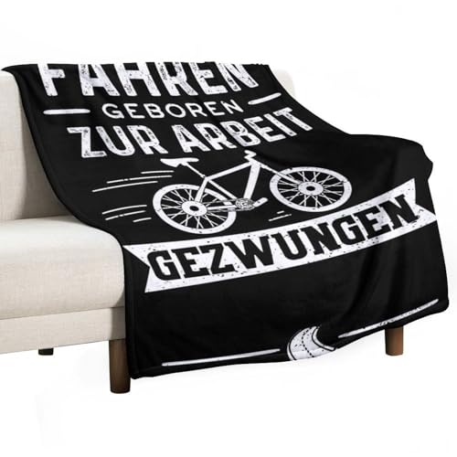 TMAHENG Zum Fahrrad Fahren Geboren - Manta con cita artística, suave, ligera, regalos para niños, hombres y mujeres, 100 x 130 cm