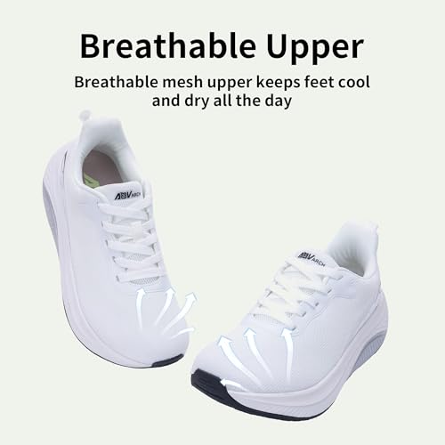 Image of Wide Toe Box Shoes Women Arch Support Walking Shoes for Plantar Fasciitis Wide Width Orthotic Tennis Sneakers