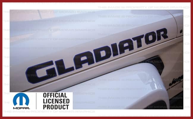 Miniatura 4 de Decal Mods Calcomanía de Vinilo Gráfica para Capó Gladiator se ajusta a Jeep WranglerGladiator JLJT (2019-2024) Negro con Contorno Azul FBBLUO