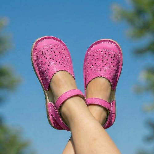 Image of THEE BRON Toddler Floral Cutout Closed Toe Sandals for Girls Breathable Summer Shoes