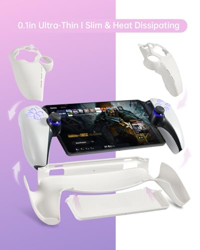 Image of UYIYE Case for PlayStation Portal Remote Player, Soft Rubber Protective Cover Compatible with PS Portal, Thin Fit Shockproof Scratch Resistant Case with Heat Dissipation & Precise 1:1 Fit,White