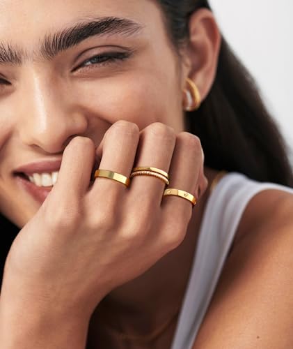 Gold Rings for Women Non Tarnish Dainty 14K Gold Plated Stackable Rings for Women Cubic Zirconia Ring Set Wedding Bands Thumb Love Engagement Rings Size 5-113