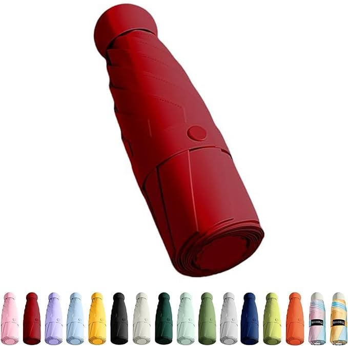 REXERA Mini Umbrella with Cover for Men & Women (Manual Open) Compact Travelling Umbrella, Polyester & UV Protection Fabric for Summer/Anti-Slip Handle- Use in Rain & Summer- 6 Frame