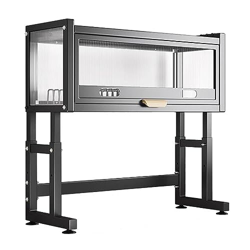 Escurridor de Platos Ajustable de 3 Niveles para Colocar sobre el Fregadero con Estante, Acero Inoxidable, Negro - Utensilio de Cocina secar y Guardar Platos, diseño