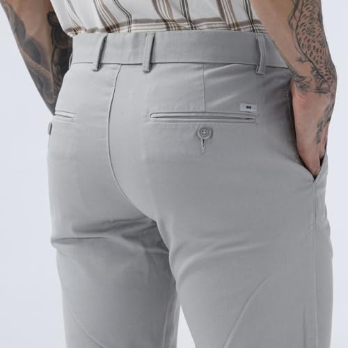 Image of BASICS Premium Cotton Stretch Formal Trousers for Men | Office Pants