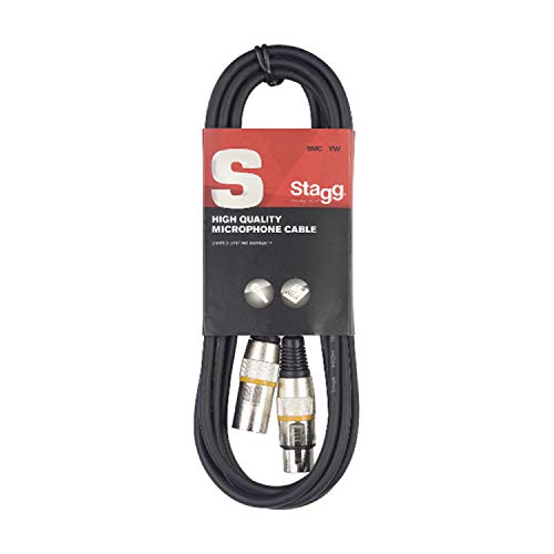 Stagg SMC Cable del micrófono 3 YEL (3m, conector XLR a XLR) de color Negro